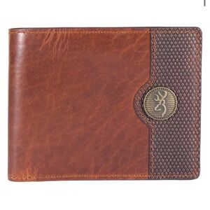 Bass Pro Shops Browning Western Brass Buck Bifold Wallet – Brown – NWT